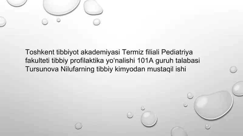 Tibbiy kimyo va kriminalistika mavzusida ilmiy qator 1