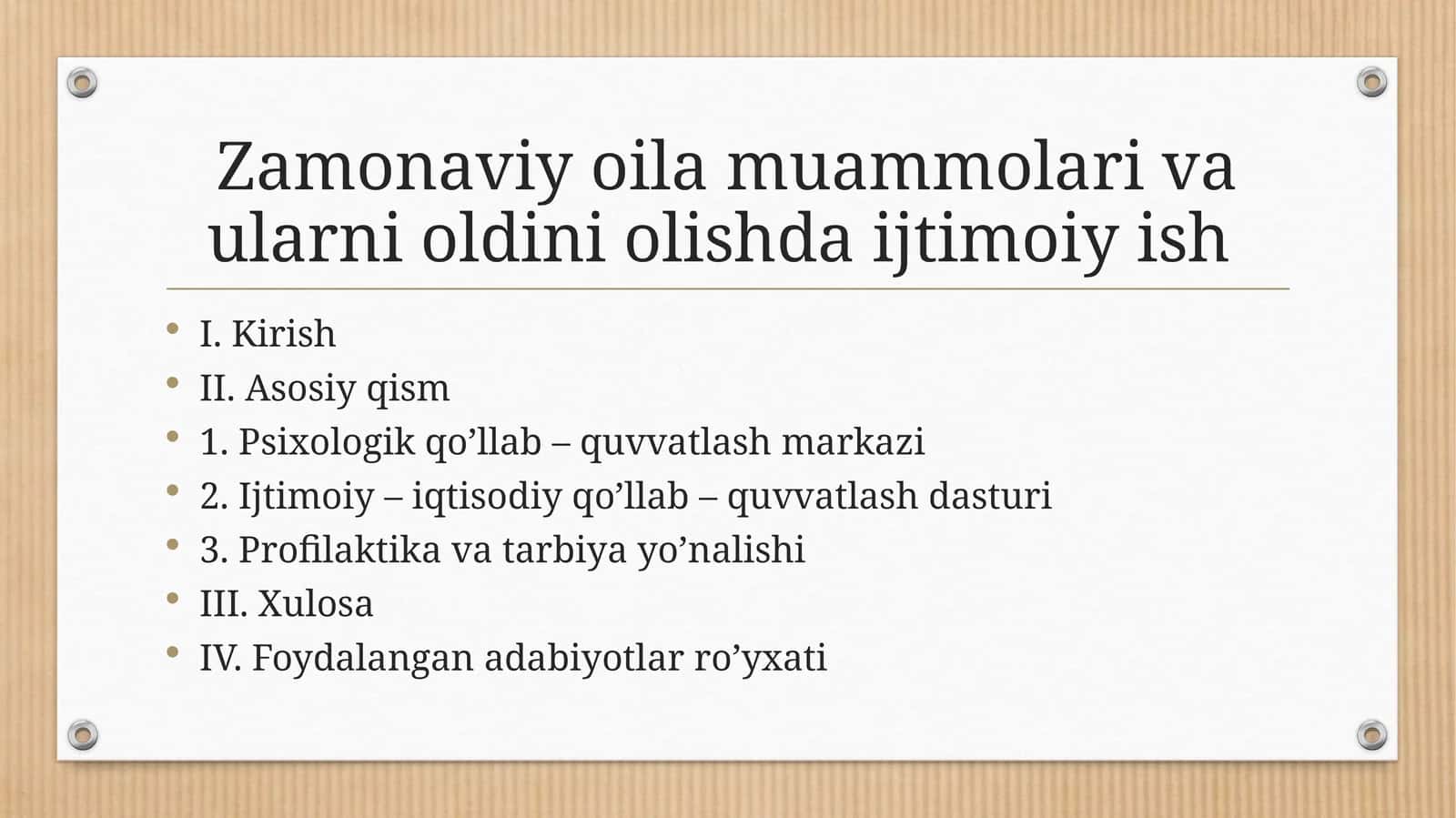 Zamonaviy oila muammolari va ularni oldini olishda ijtimoiy ish 1