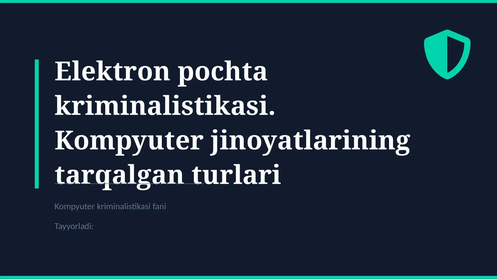 Elektron Pochta kriminalistikasi 1