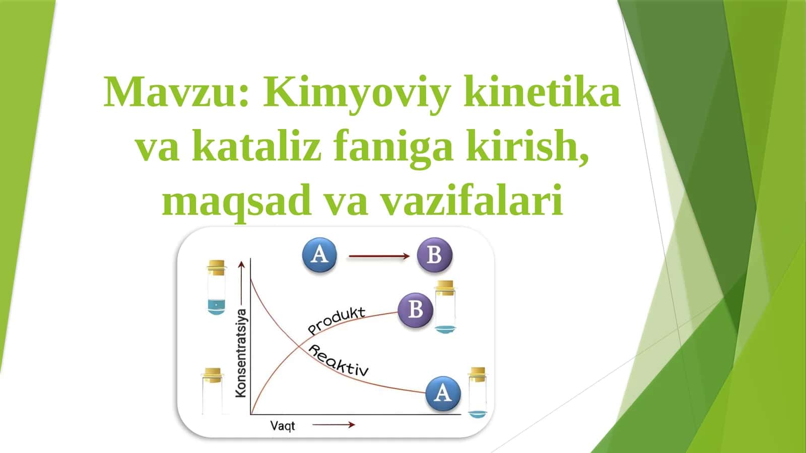 Kimyoviy kinetika va kataliz faniga kirish, maqsad va vazifalari 1