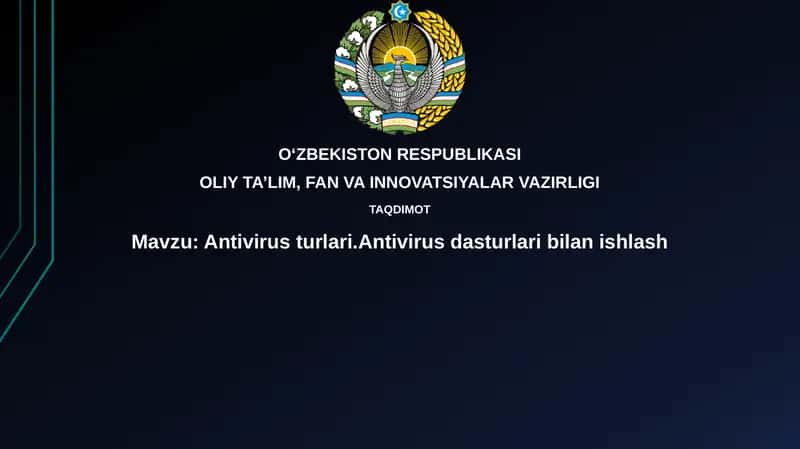 Antivirusturlari.Antivirusdasturlaribilanishlash 1