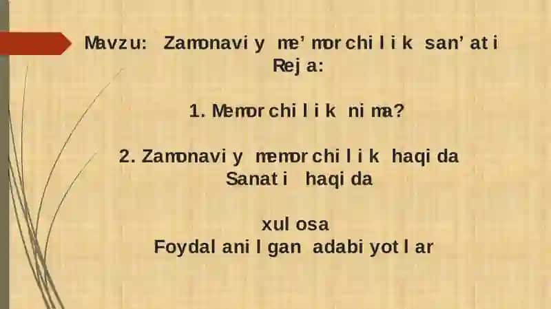 Zamonaviy me’morchilik san’ati