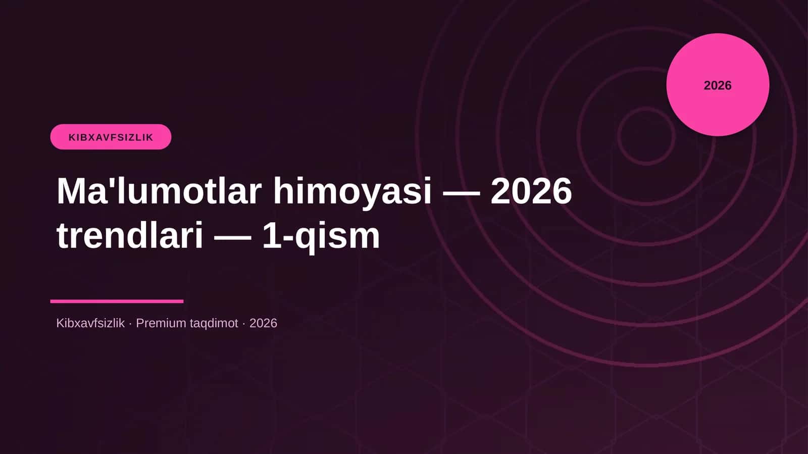 Ma'lumotlar himoyasi — 2026 trendlari — 1-qism 1