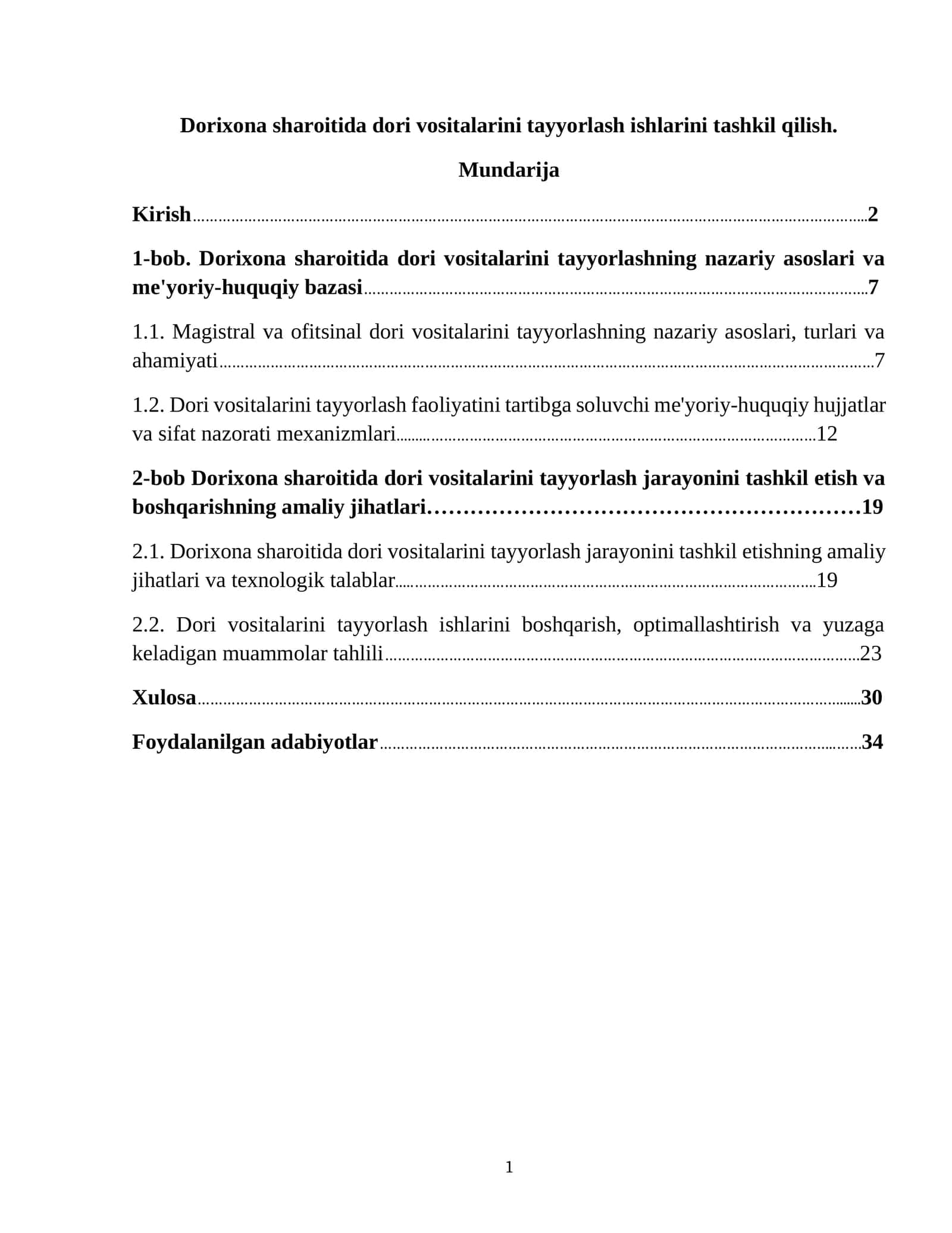 Dorixonada dori vositalarini tayyorlash 1