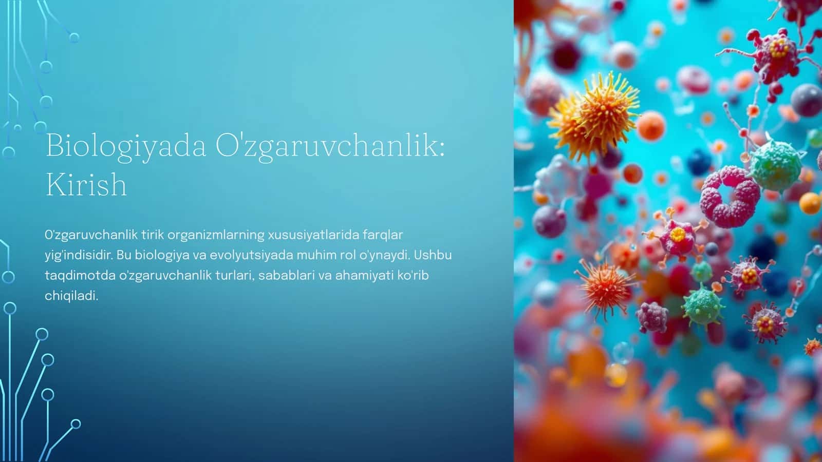 Biologiyada O'zgaruvchanlik: Kirish 1