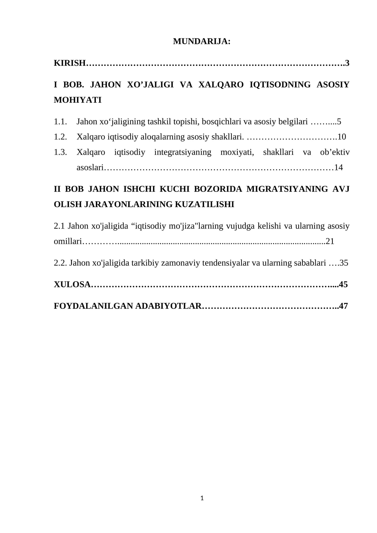 Kurs ishi mavzusining dolzarbligi 1