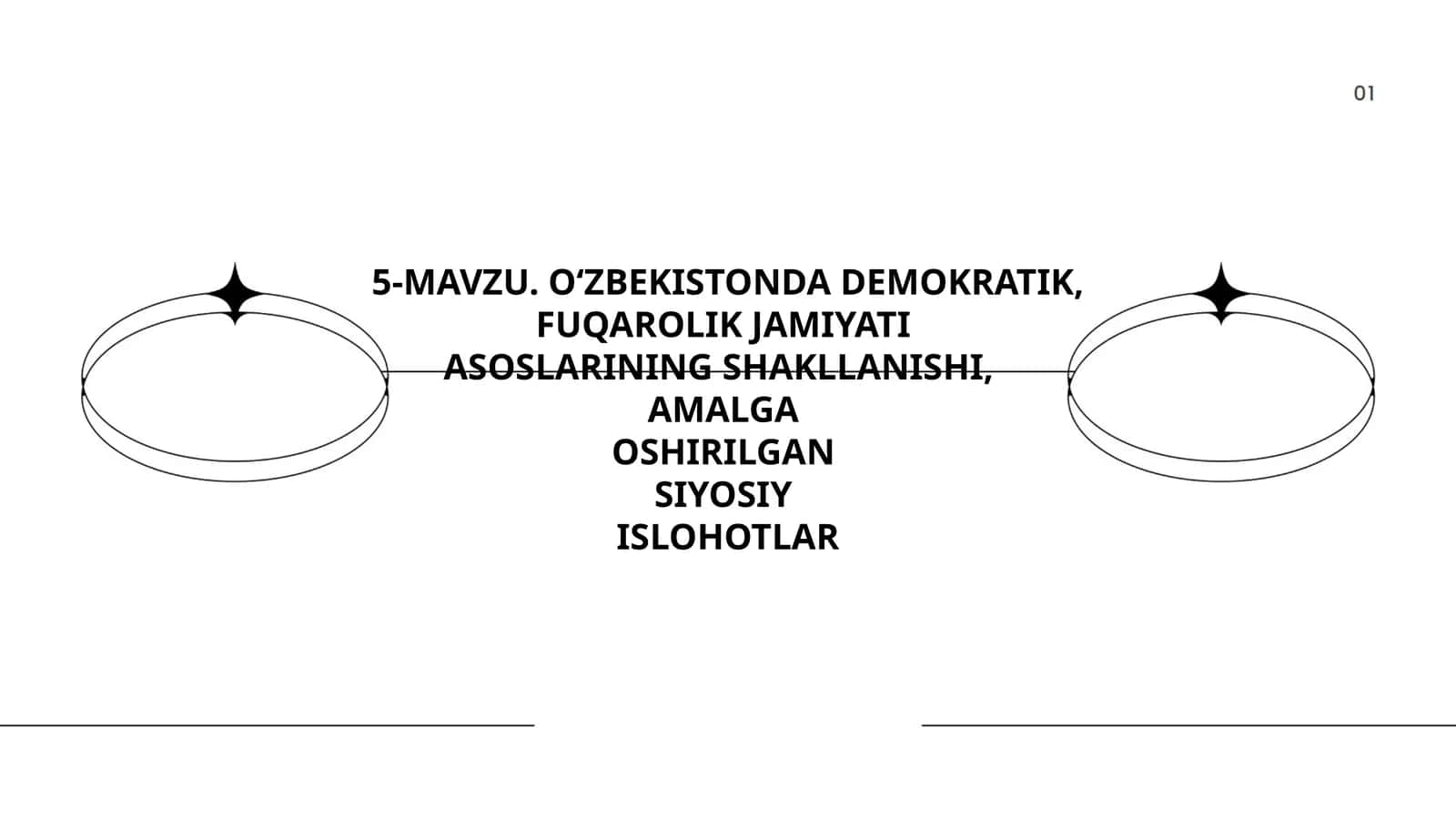 O‘ZBEKISTONDA DEMOKRATIK, FUQAROLIK JAMIYATI ASOSLARINING SHAKLLANISHI, AMALGA OSHIRILGAN SIYOSIY ISLOHOTLAR 1