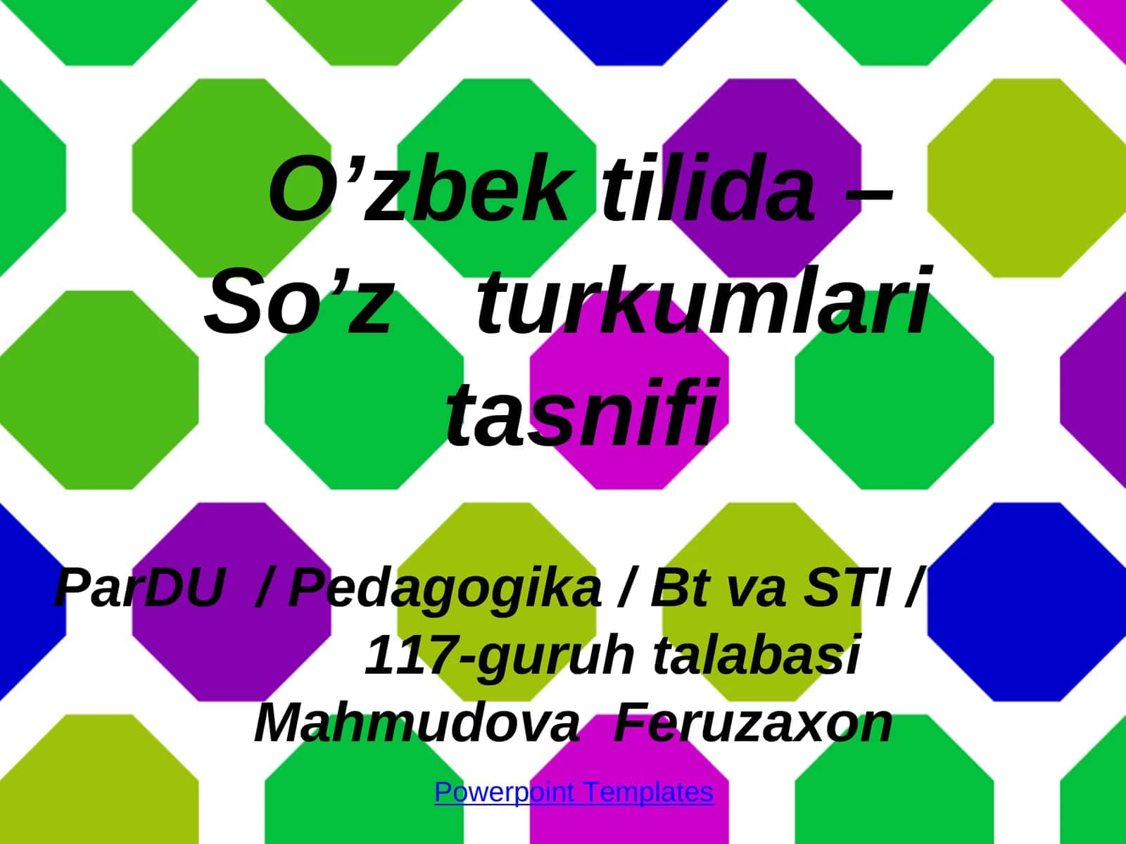 O’zbek tilida – So’z turkumlari tasnifi 1