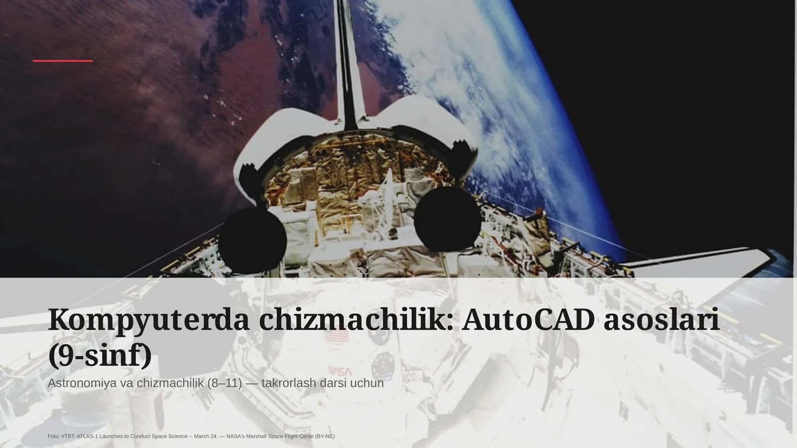Kompyuterda chizmachilik: AutoCAD asoslari (9-sinf) 1