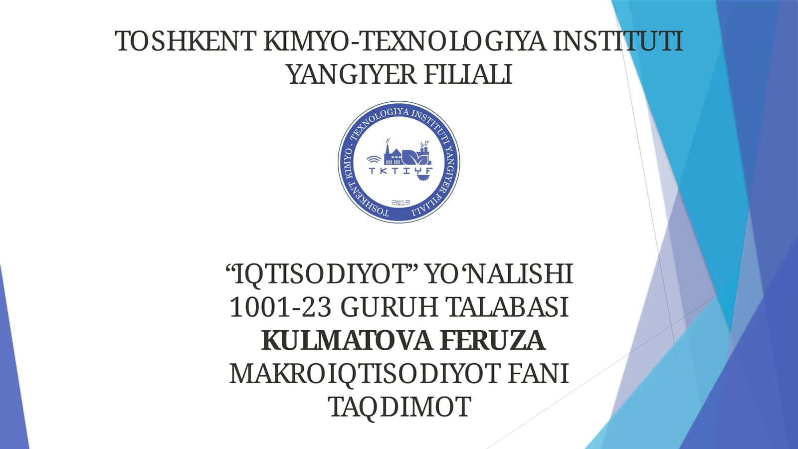 MAKROIQTISODIYOT FANI 1