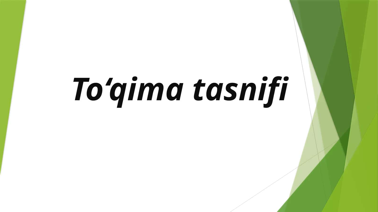 To'qima tasnifi haqida 1