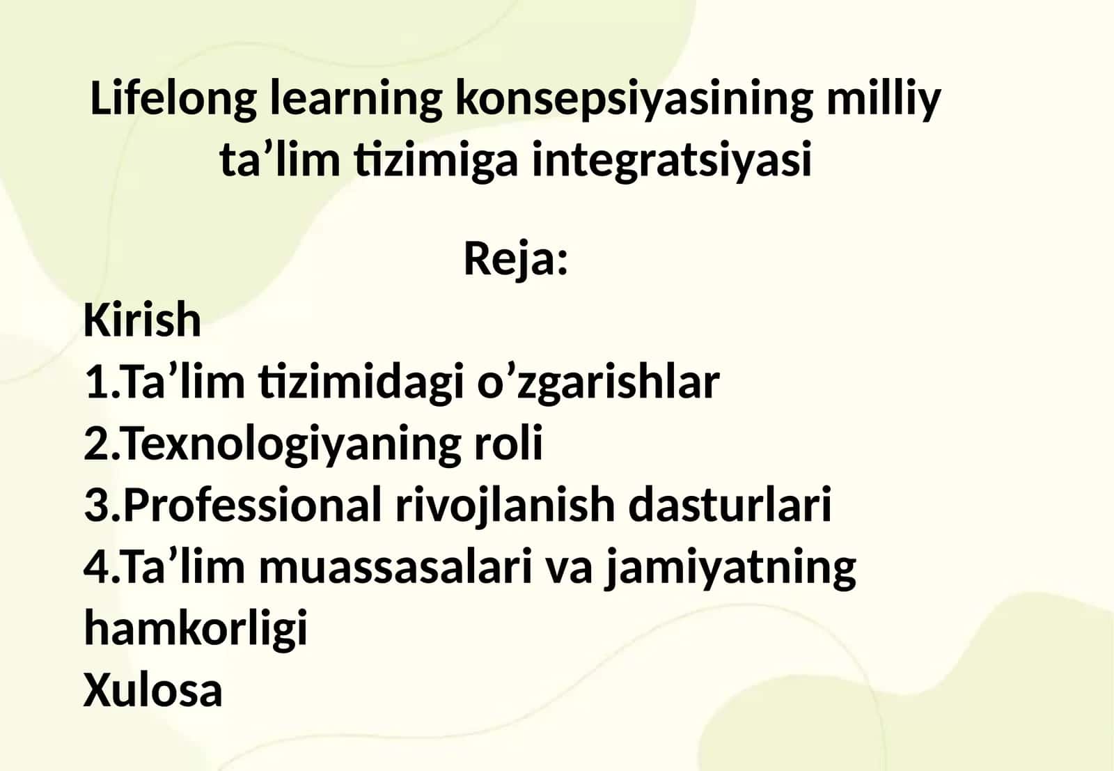 Lifelong learning konsepsiyasining milliy ta’lim tizimiga integratsiyasi 1