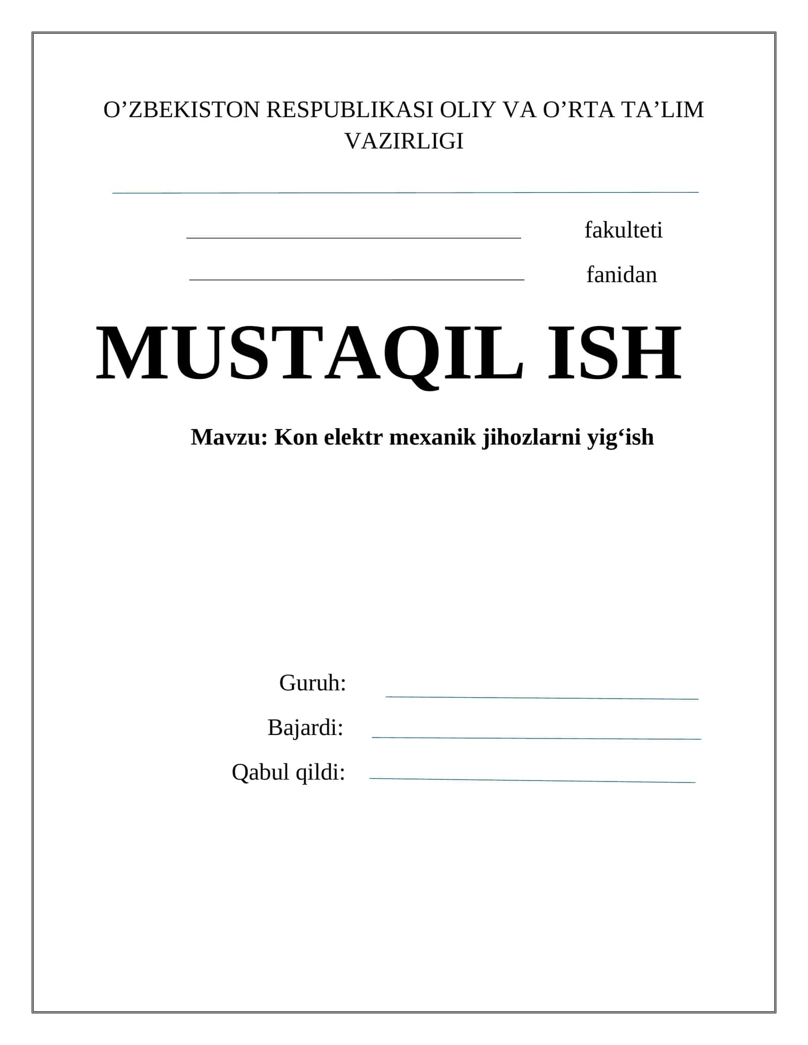 Kon elеktr mехanik jihozlarni yig‘ish 1