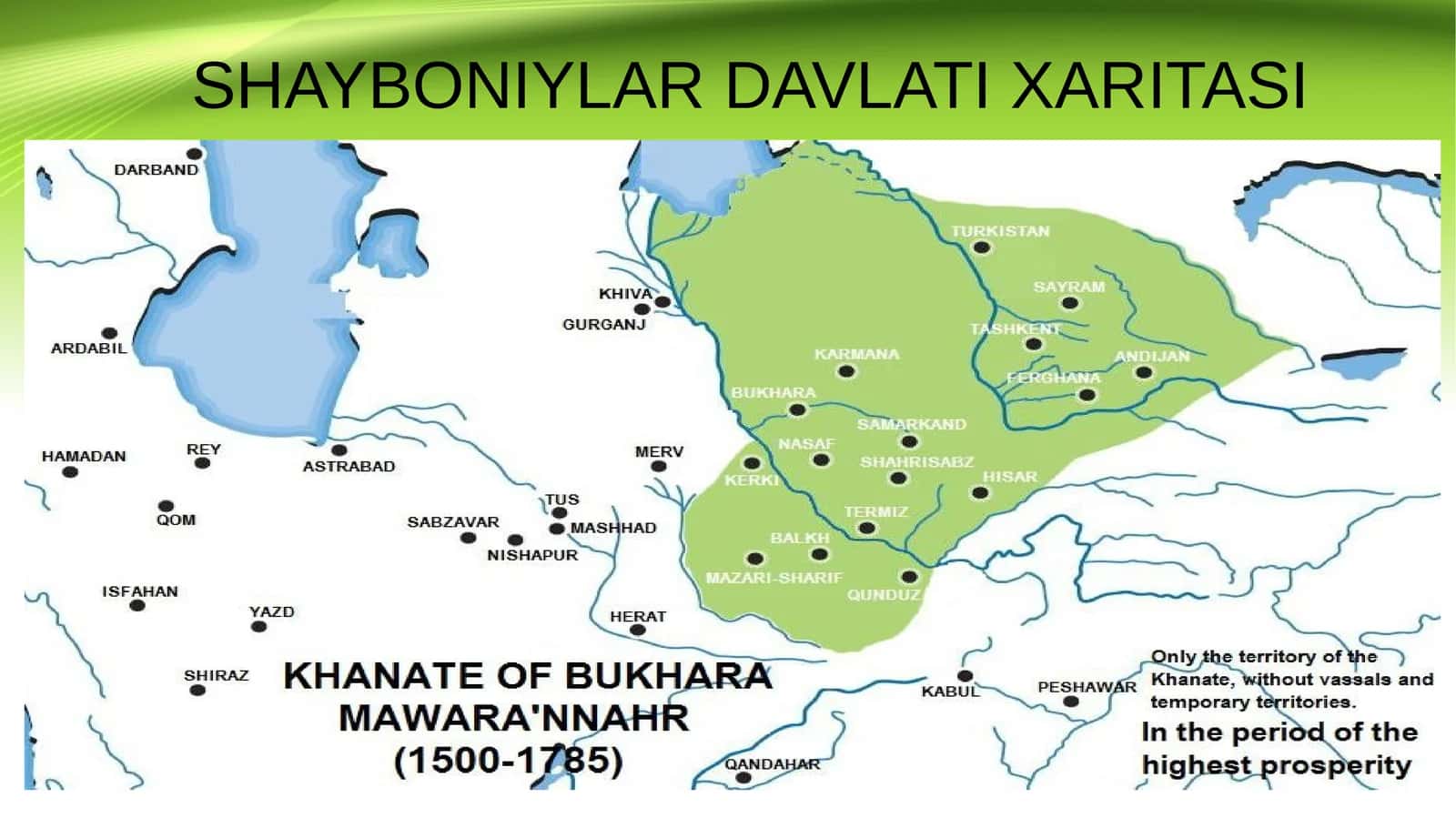SHAYBONIYLAR DAVLATI XARITASI 1