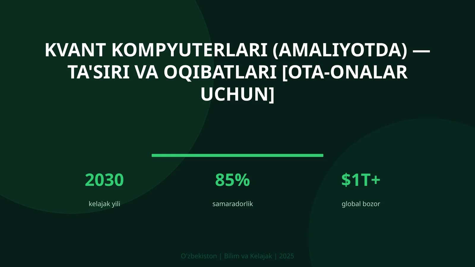 Kvant kompyuterlari (amaliyotda) — ta'siri va oqibatlari [ota-onalar uchun] 1