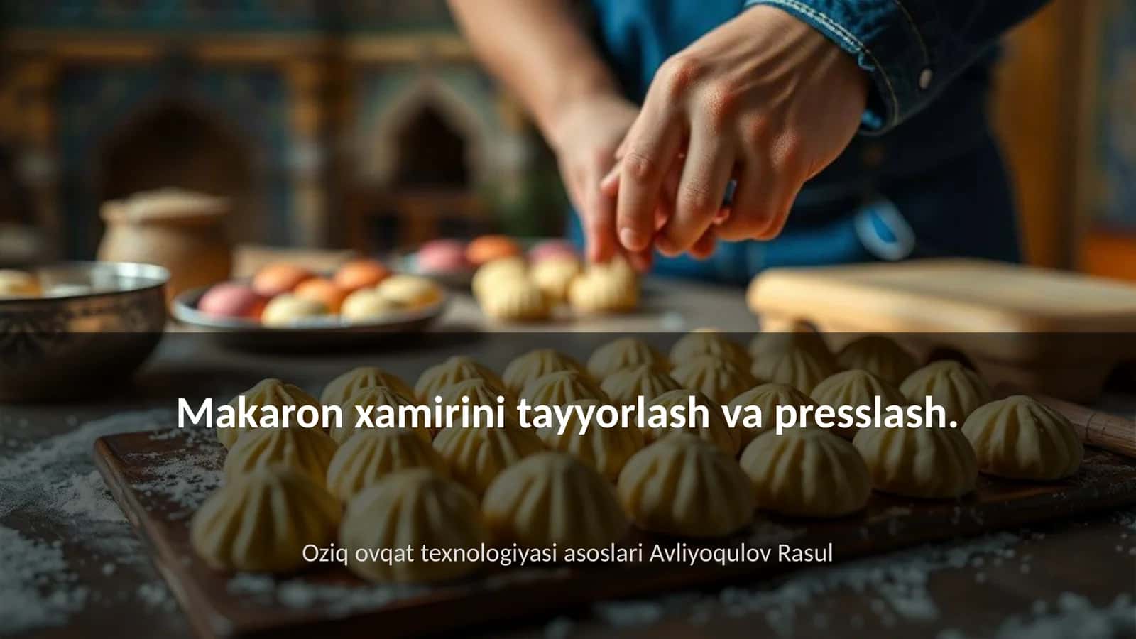Makaron xamirini tayyorlash va presslash 1
