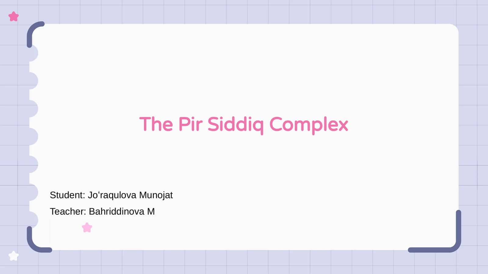The Pir Siddiq Complex 1