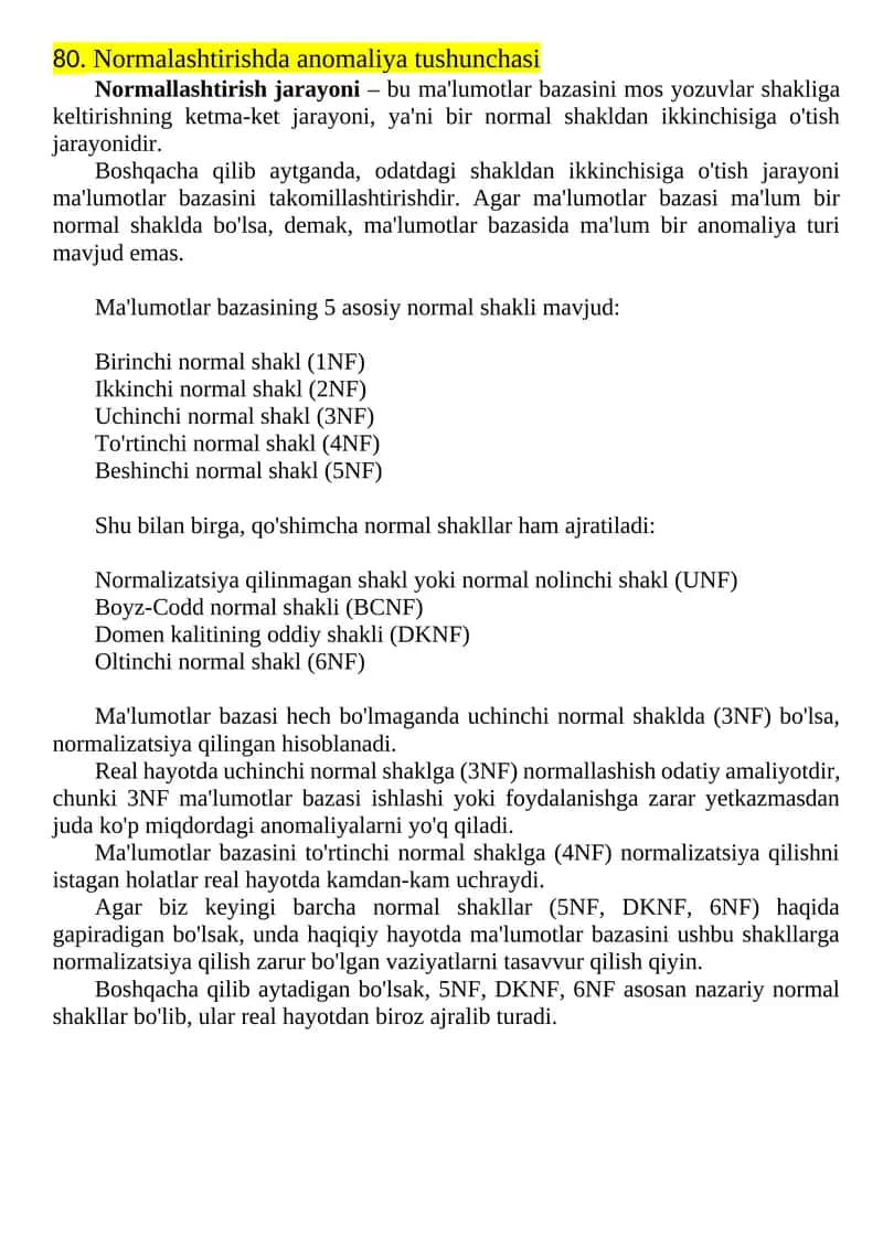 Normalashtirishda Anomaliya Tushunchasi 1