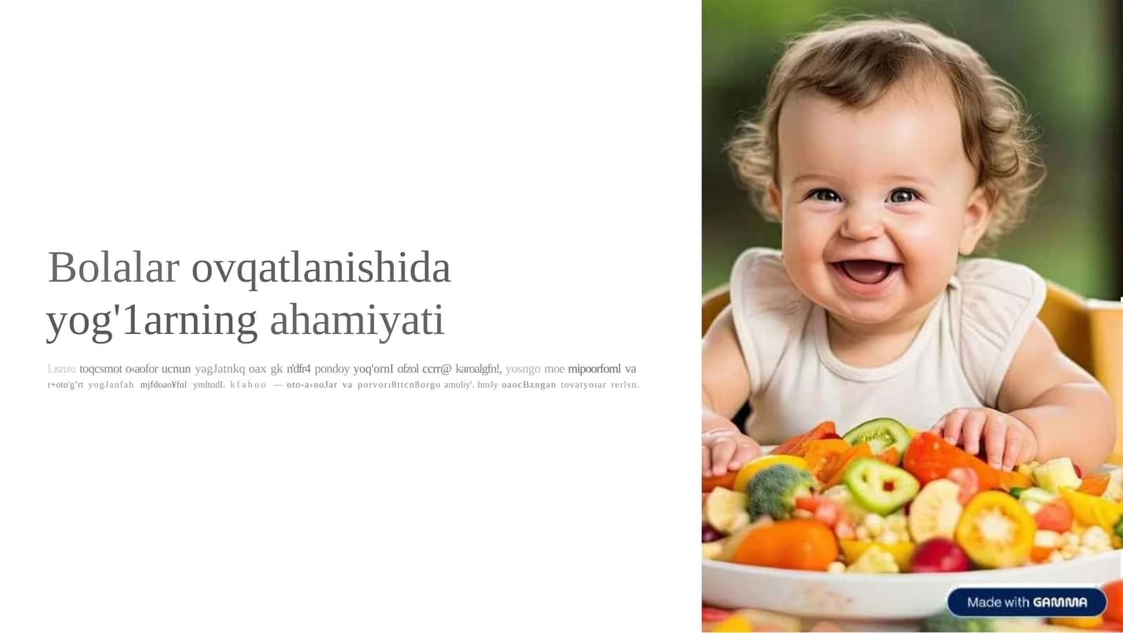 Bolalar ovqatlanishida yog'larning ahamiyati 1