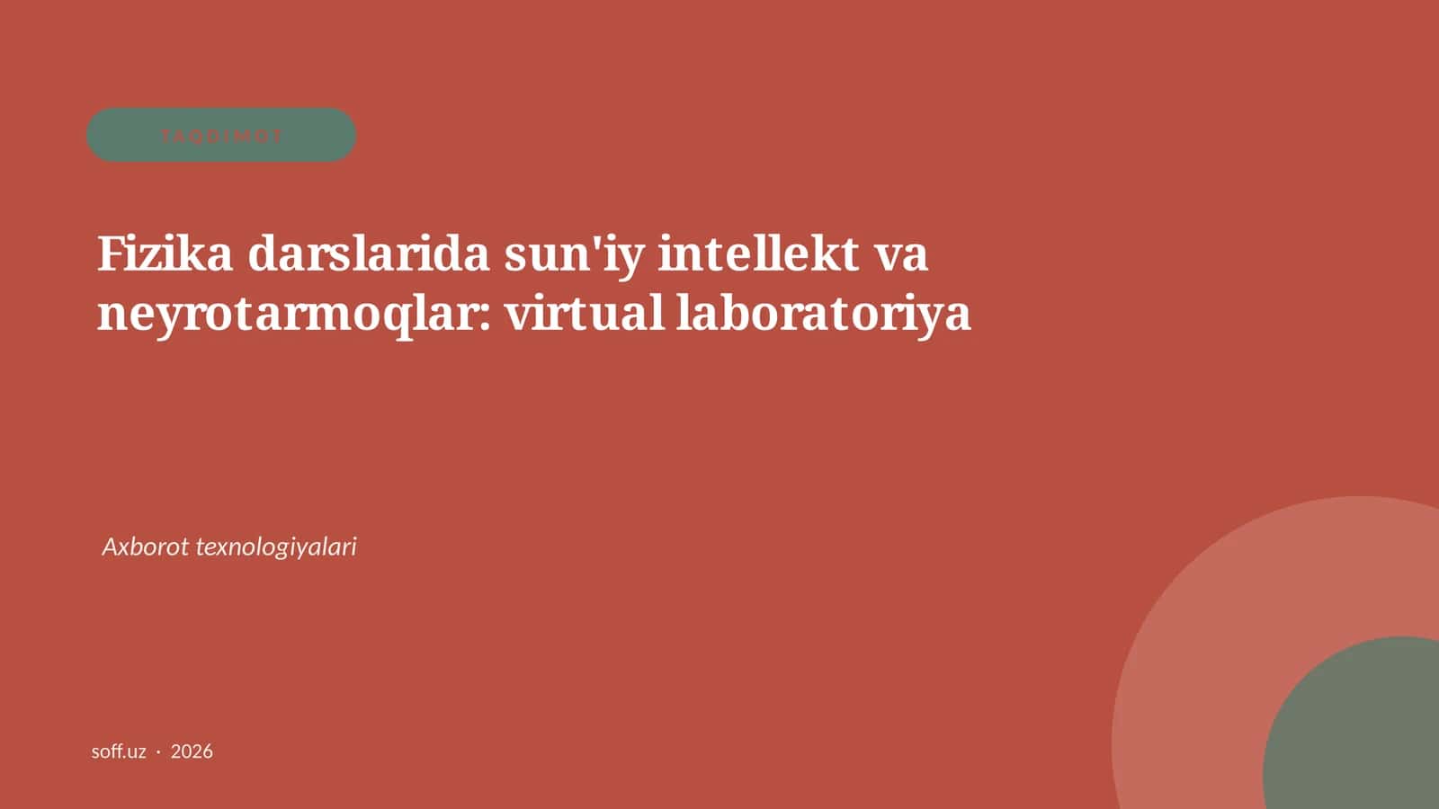 Sun'iy intellekt va neyrotarmoqlar: virtual laboratoriya 1