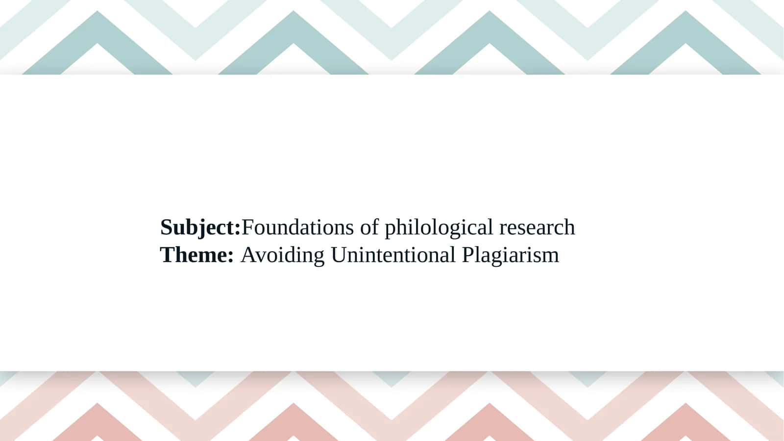 Avoiding Unintentional Plagiarism 1