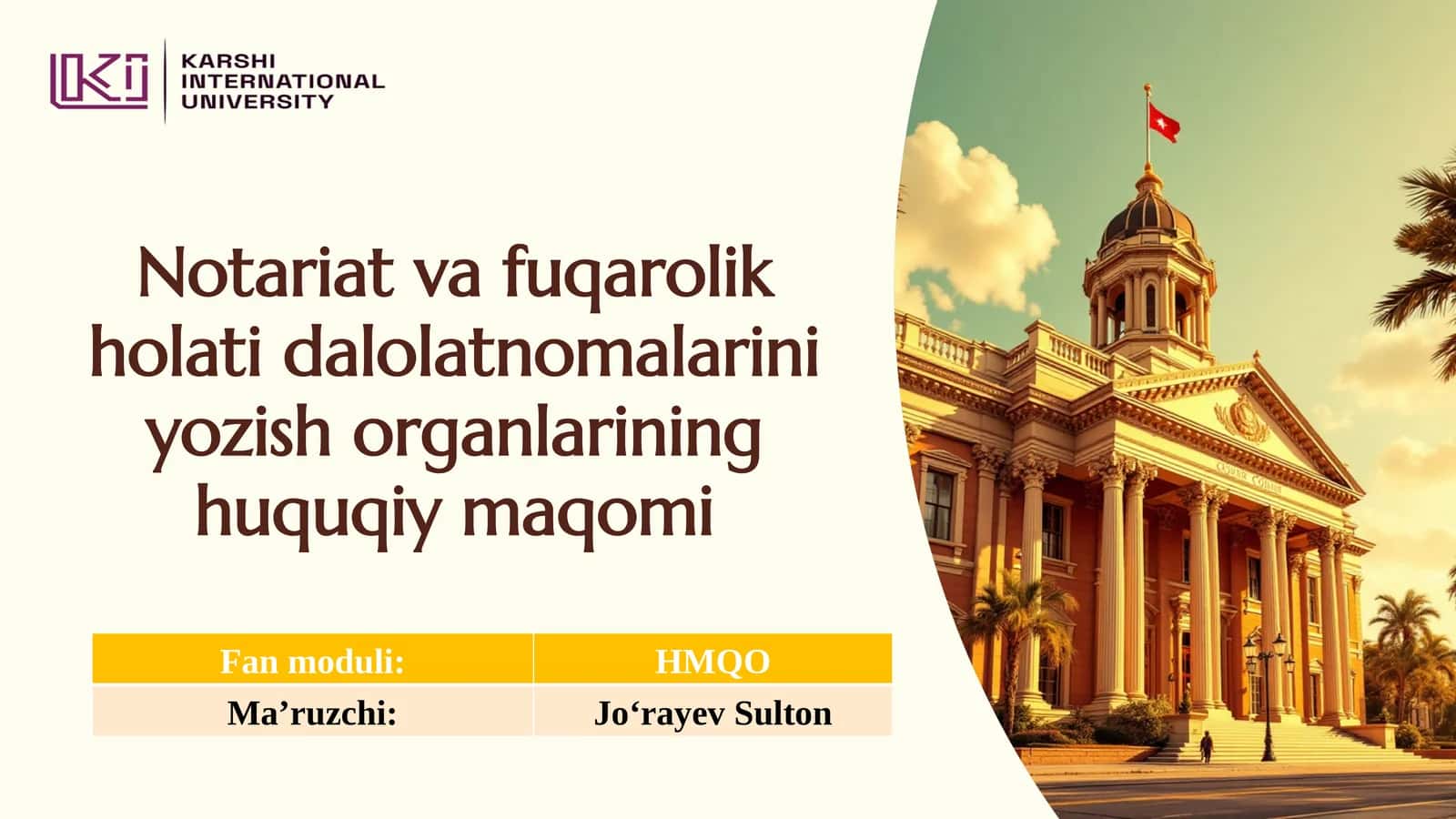 Notariat va fuqarolik holati dalolatnomalarini yozish organlarining huquqiy maqomi 1