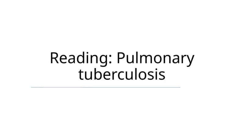 Pulmonary tuberculosis 1