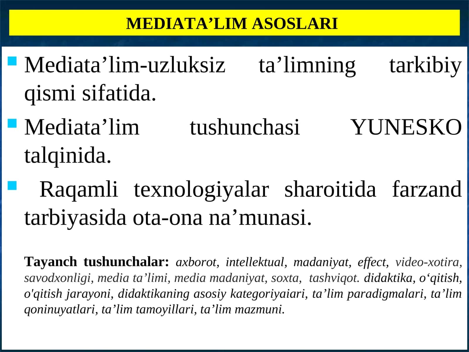 MEDIATA’LIM ASOSLARI 1