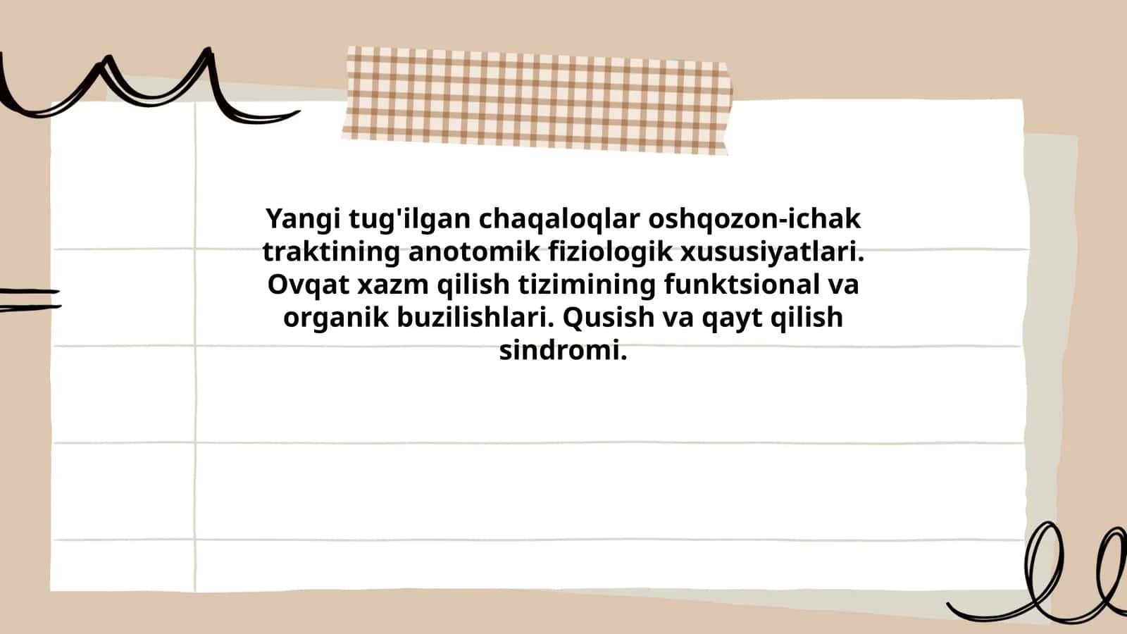 Yangi tug'ilgan chaqaloqlar oshqozon-ichak traktining anotomik fiziologik xususiyatlari 1