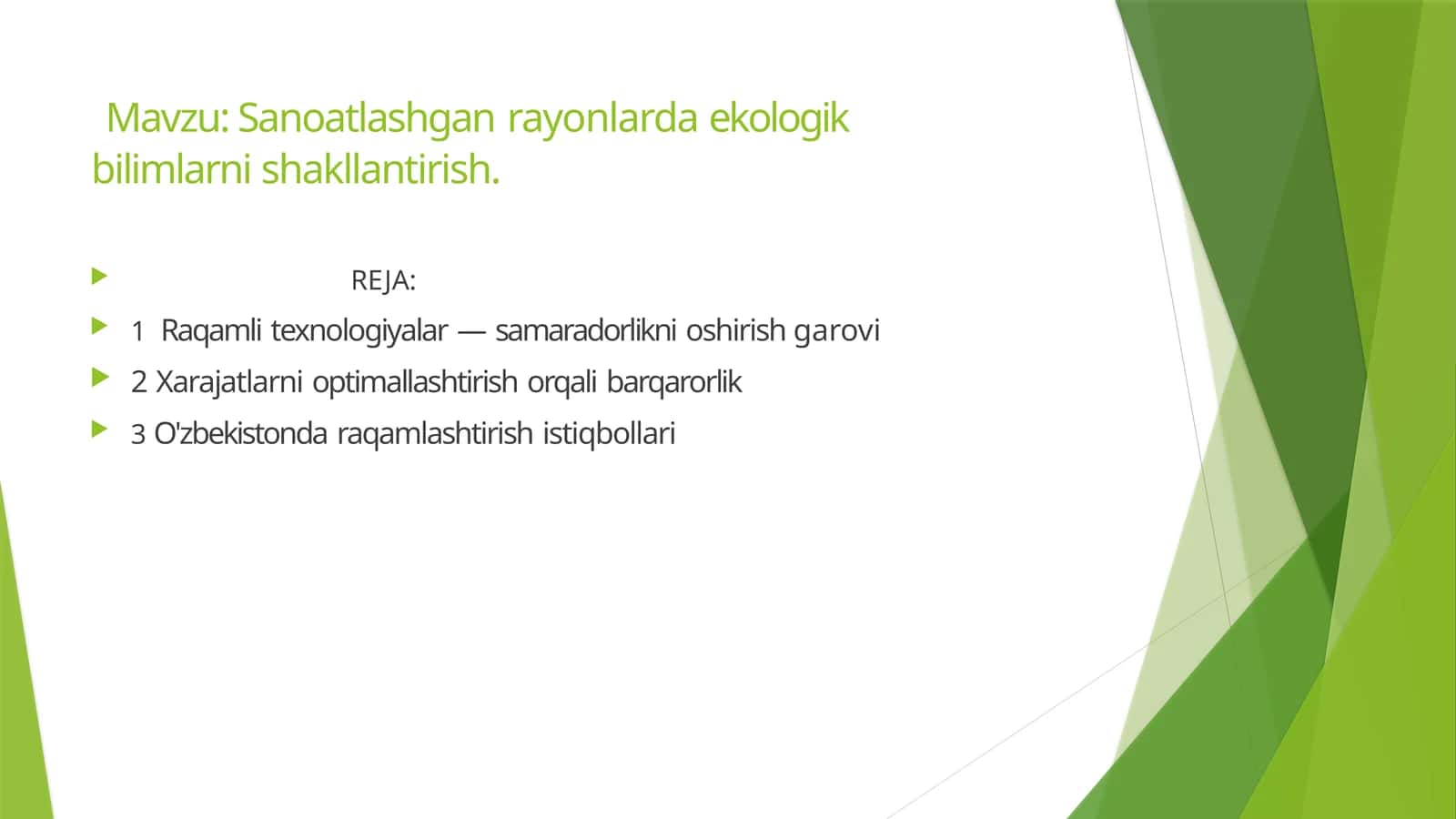 Sanoatlashgan rayonlarda ekologik bilimlarni shakllantirish 1