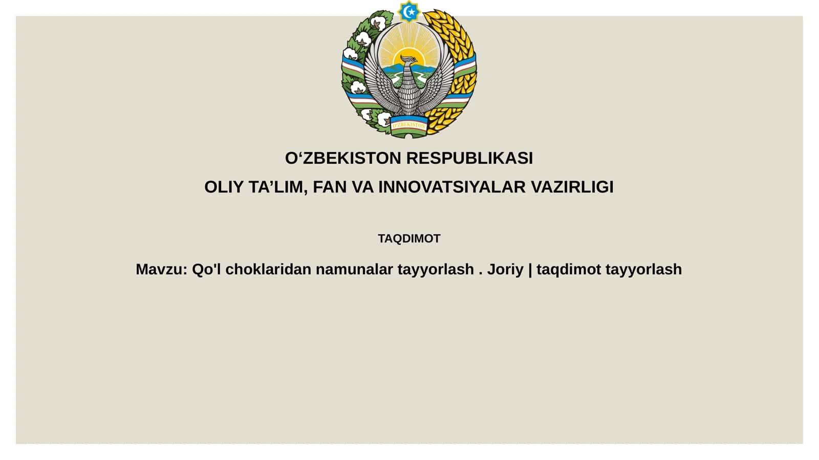 Qo'lchoklaridannamunalartayyorlash.Joriy|taqdimottayyorlash 1