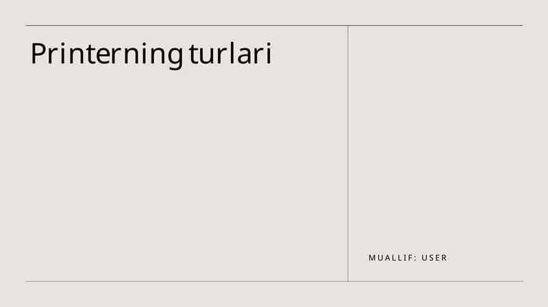 Printerning turlari 1