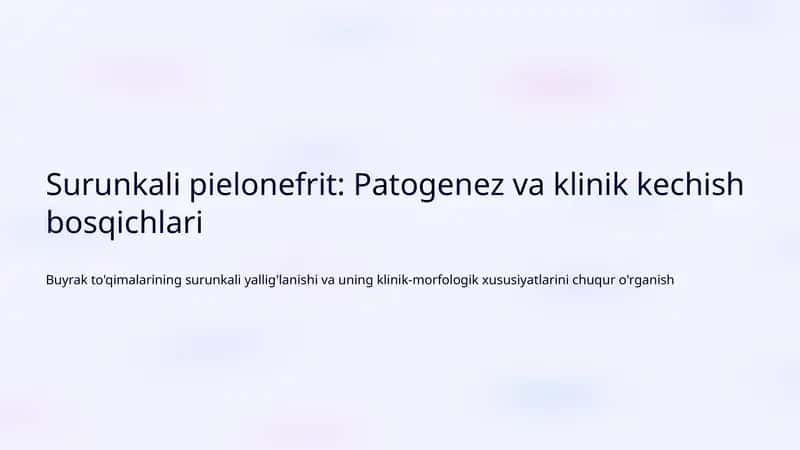 Surunkali pielonefrit 1