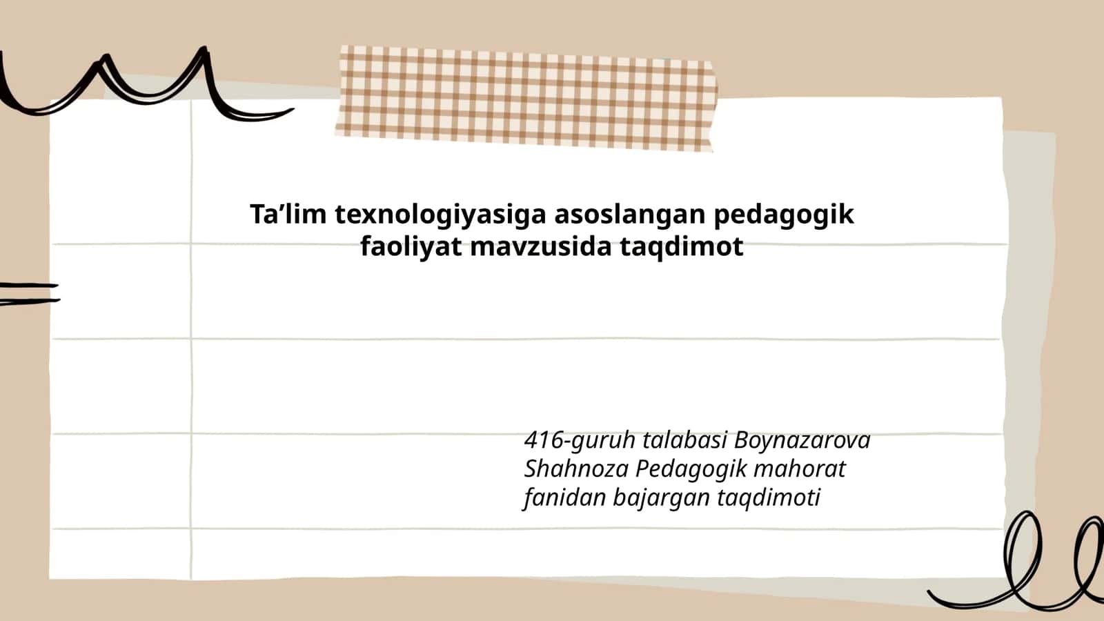 Pedagogik faoliyat mavzusida taqdimot 1