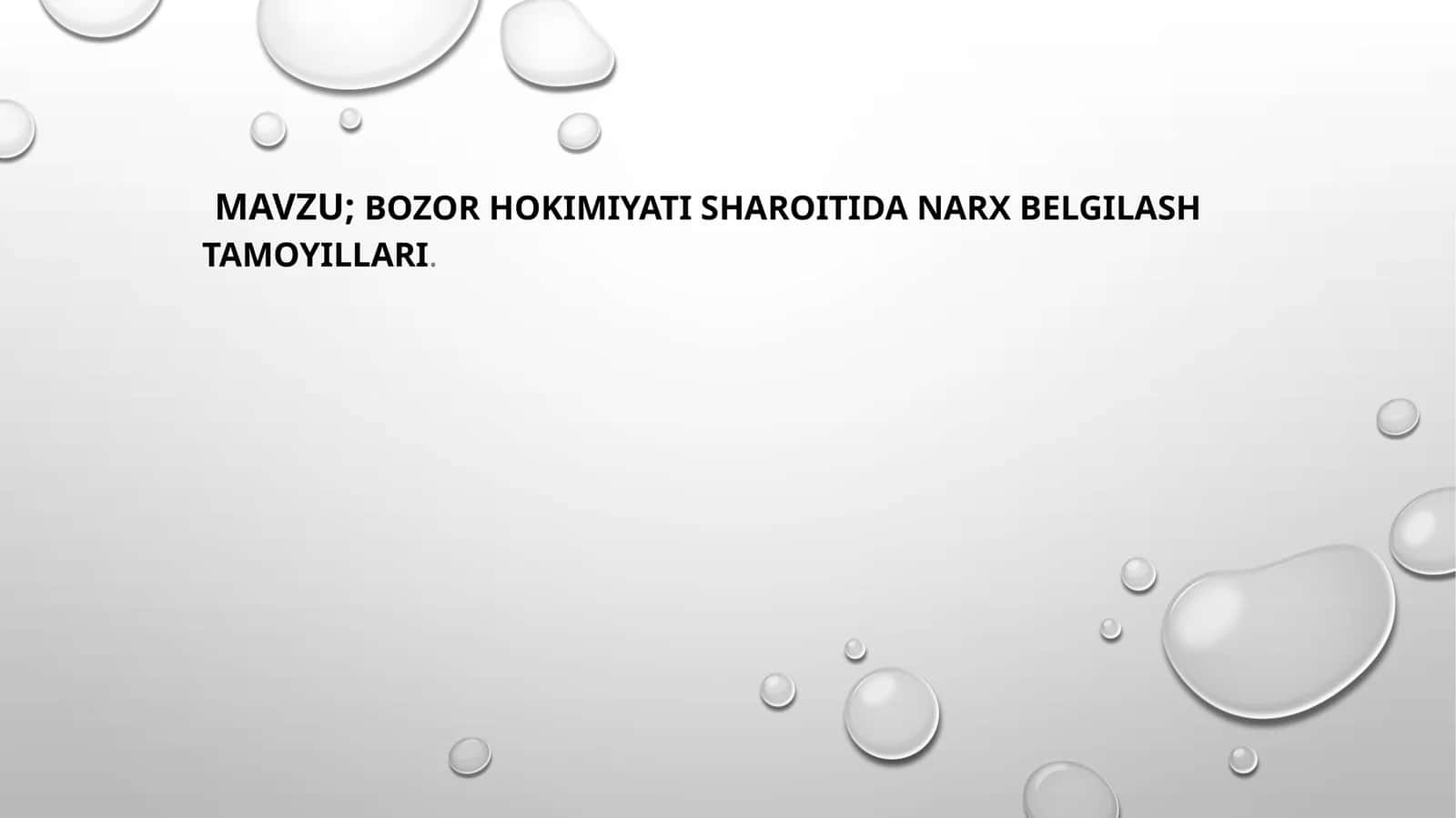 Bozor hokimiyati sharoiatida narx belgilash tamoyillari 1