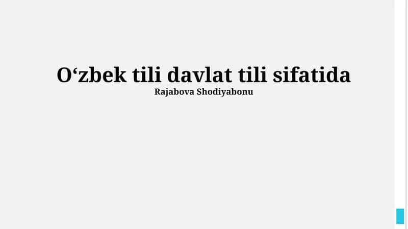 Oʻzbek tili davlat tili sifatida 1