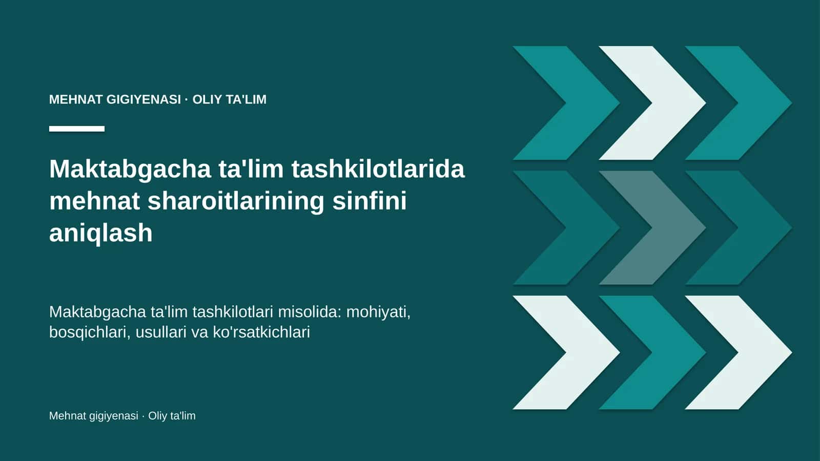 maktabgacha ta'lim tashkilotlarida mehnat sharoitlarining sinfini aniqlash 7644 1