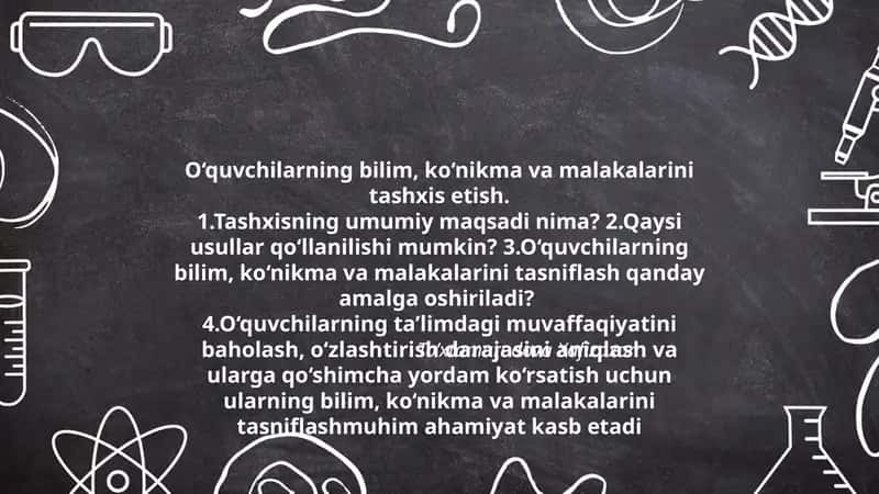 O‘quvchilarning bilim, ko‘nikma va malakalarini tashxis etish 1