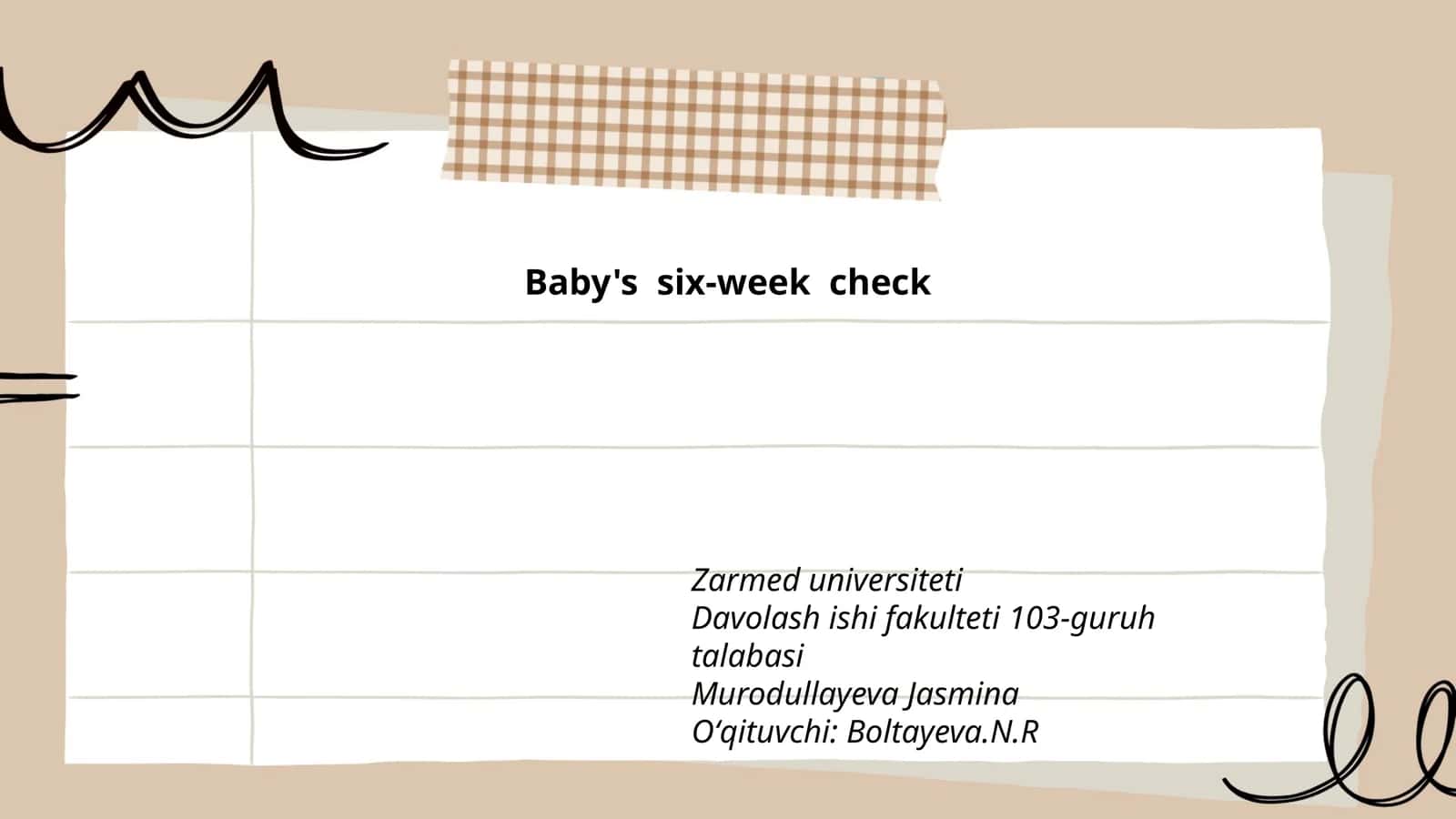 Baby's six-week check 1