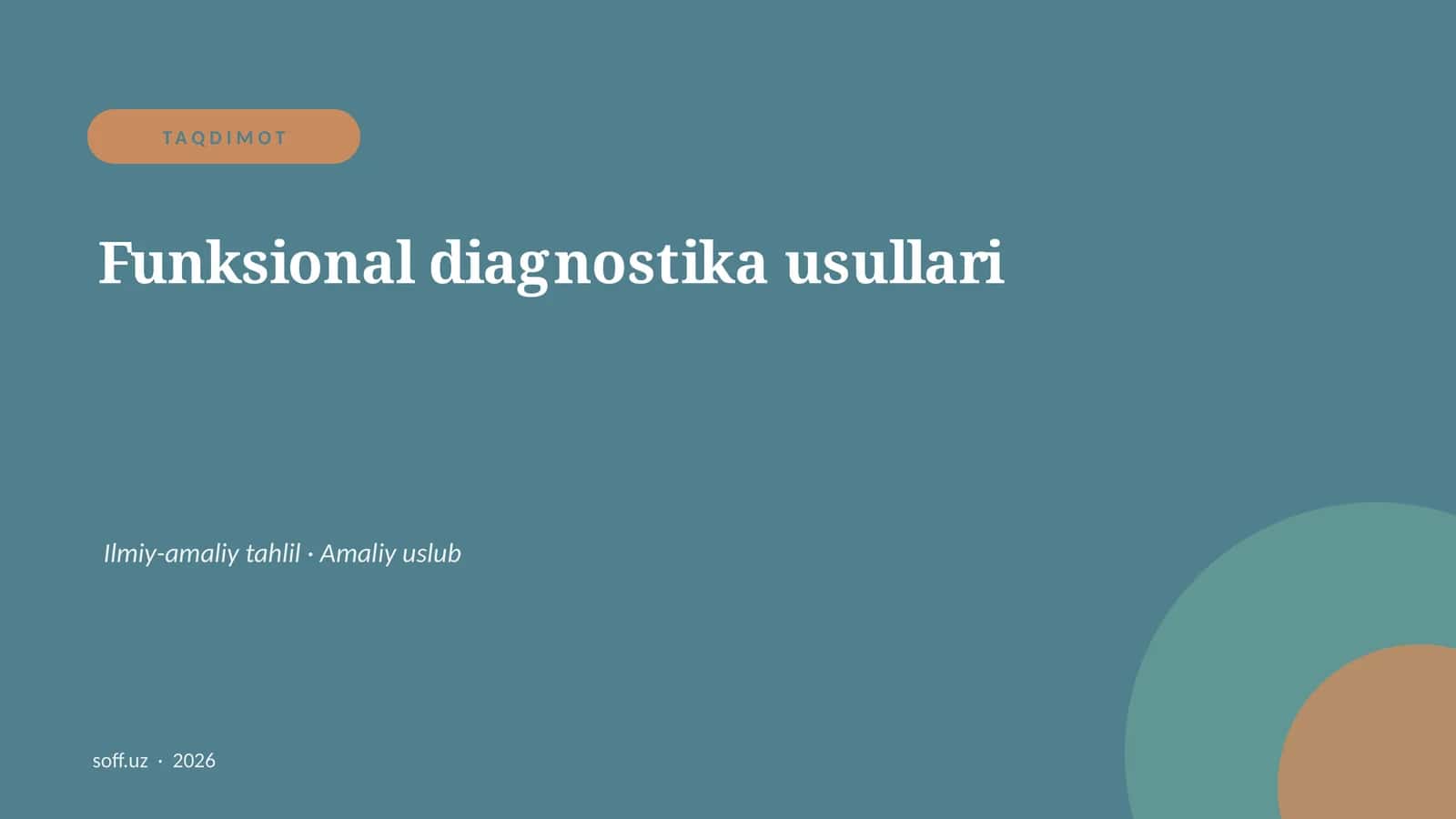 Funktsional diagnostika usullari 1