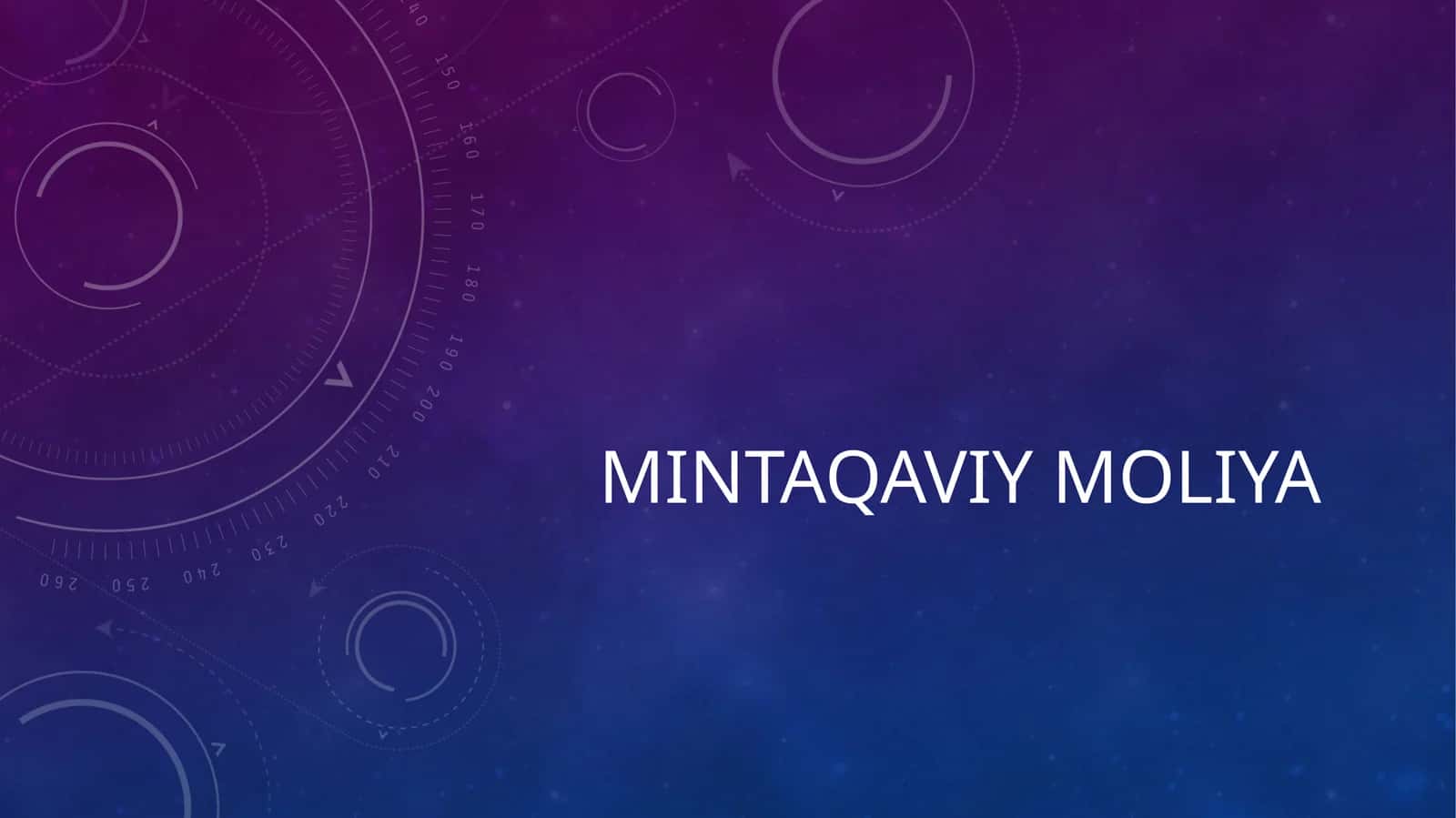 Mintaqaviy moliya 1