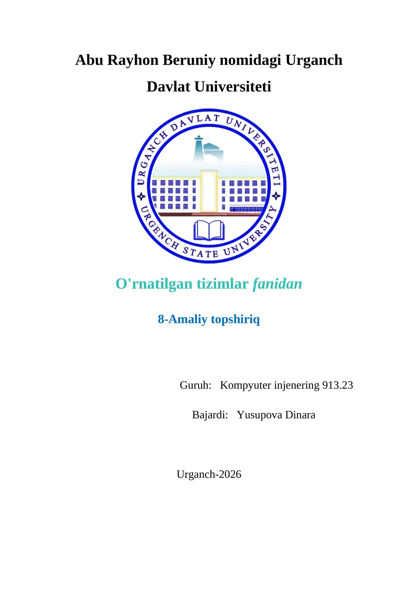 Amaliy topshiriq №8: Tranzistorning kuchaytirish xususiyatini namoyish etish 1