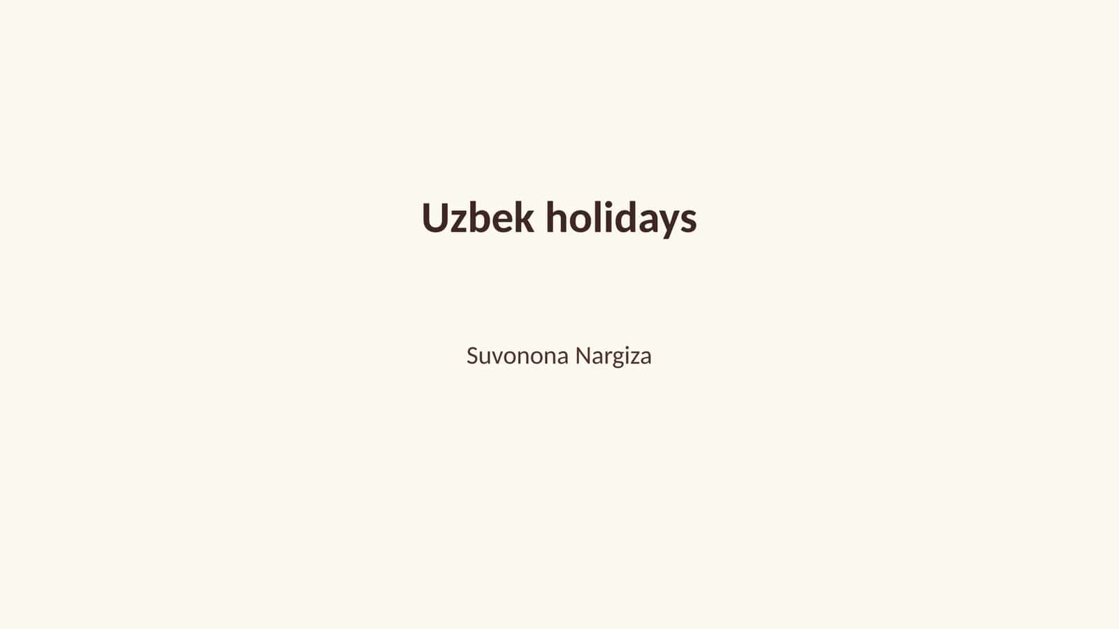 Uzbek Holidays 1