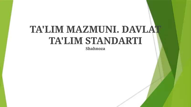 Darslik Mazmuni 1