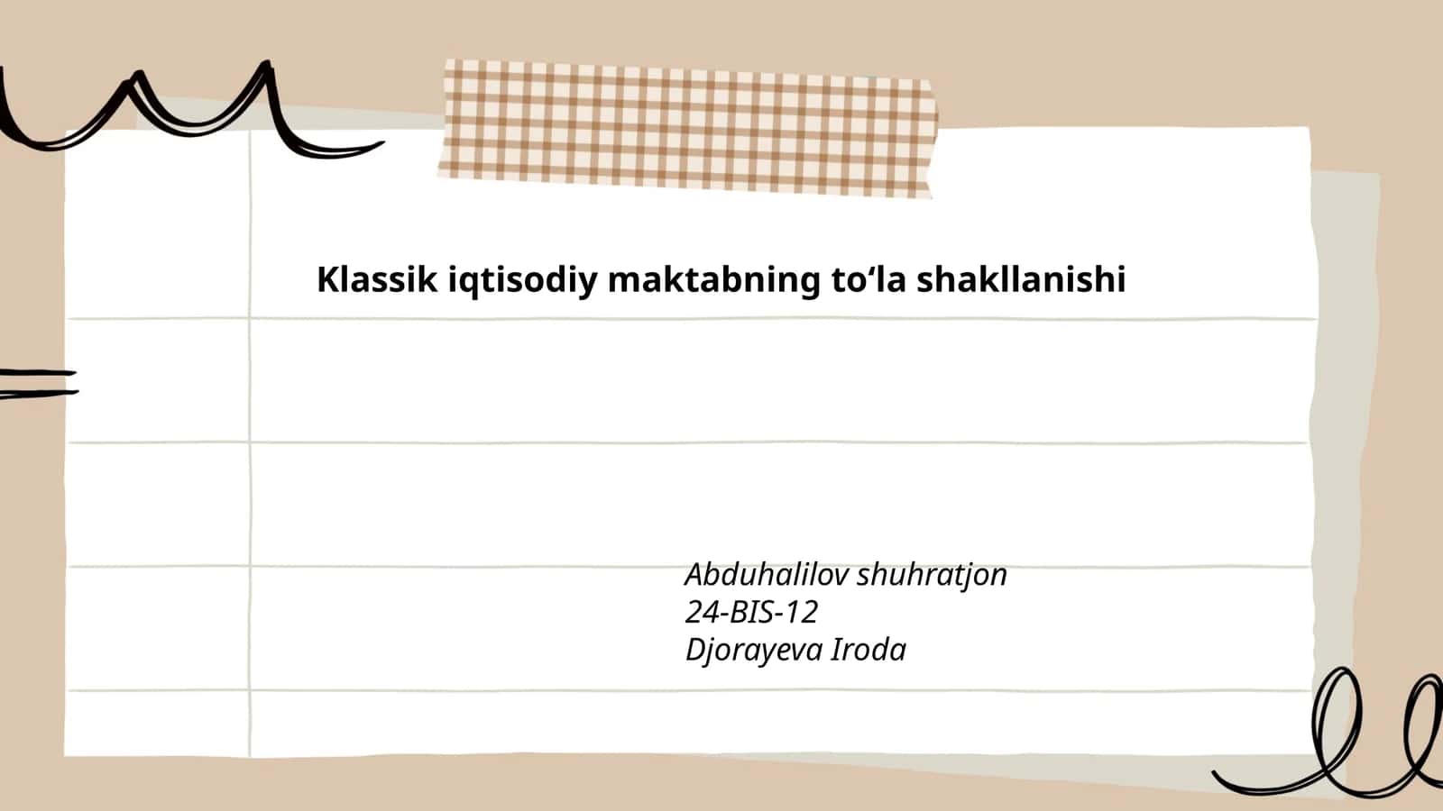 Klassik iqtisodiy maktabning to‘la shakllanishi 1