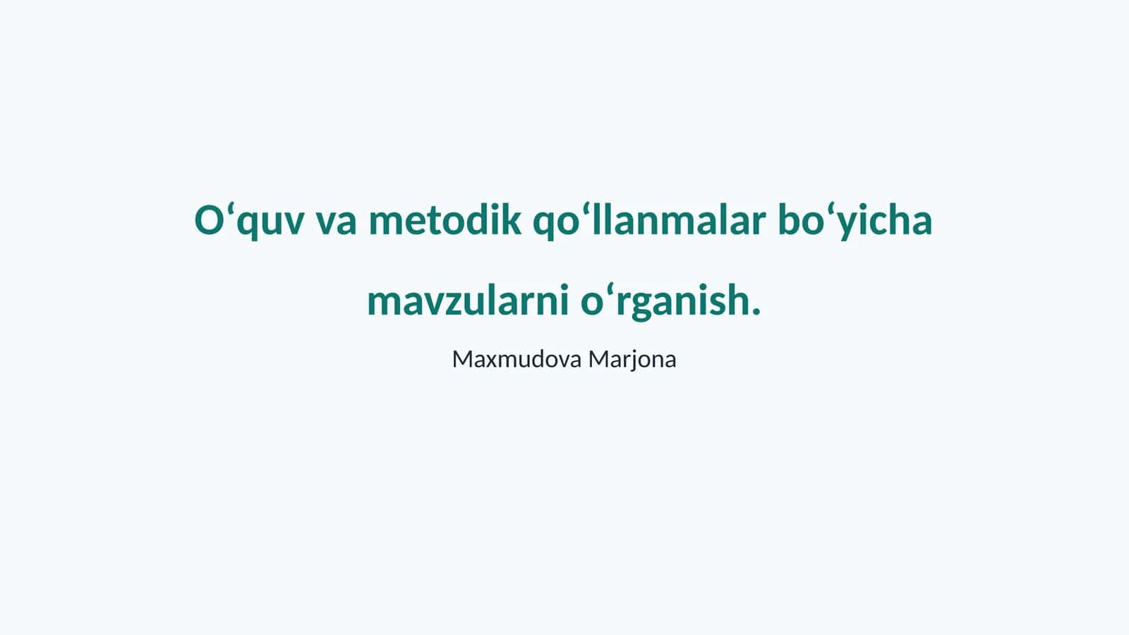 Oʻquv va metodik qoʻllanmalar 1
