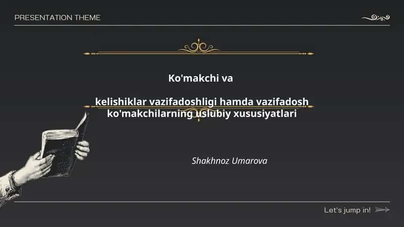 Ko'makchi va kelishiklar vazifadoshligi hamda vazifadosh ko'makchilarning uslubiy xususiyatlari 1