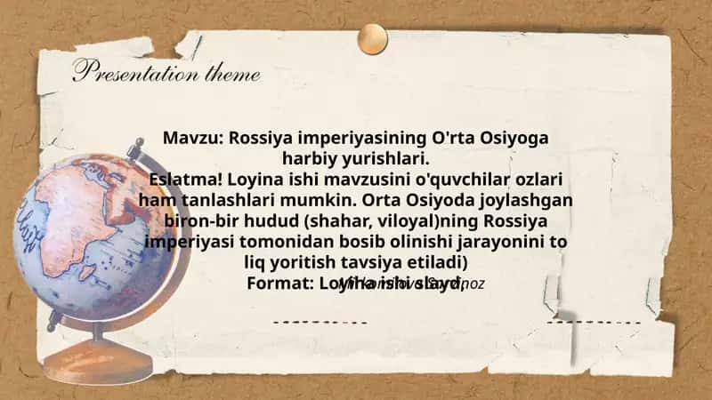 Rossiya imperiyasining O'rta Osiyoga harbiy yurishlari. 1