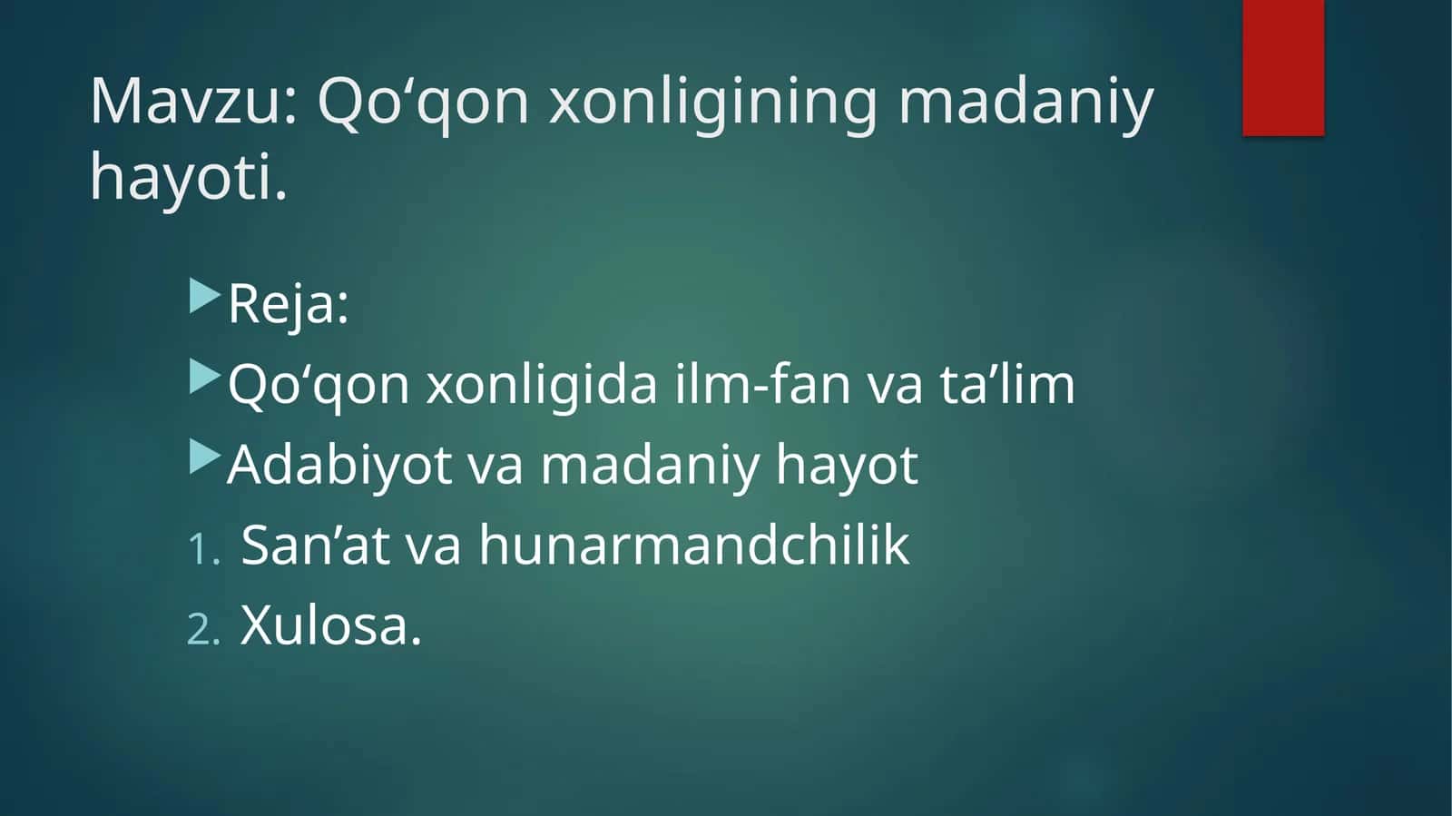 Qoʻqonxonligining madaniy hayoti 1