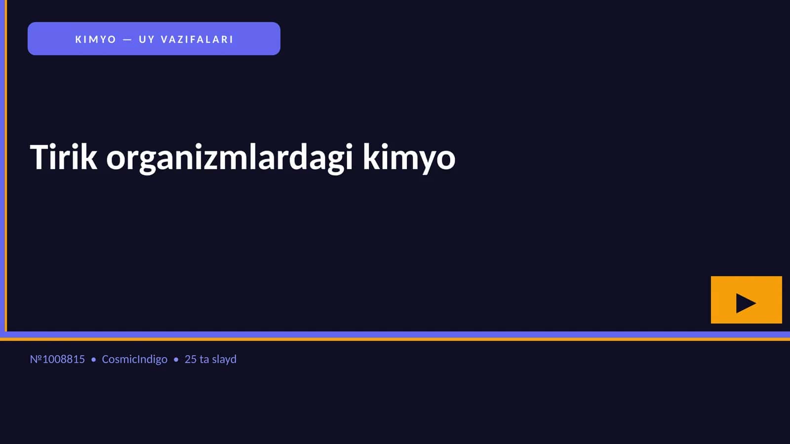 Tirik organizmlardagi kimyo 1
